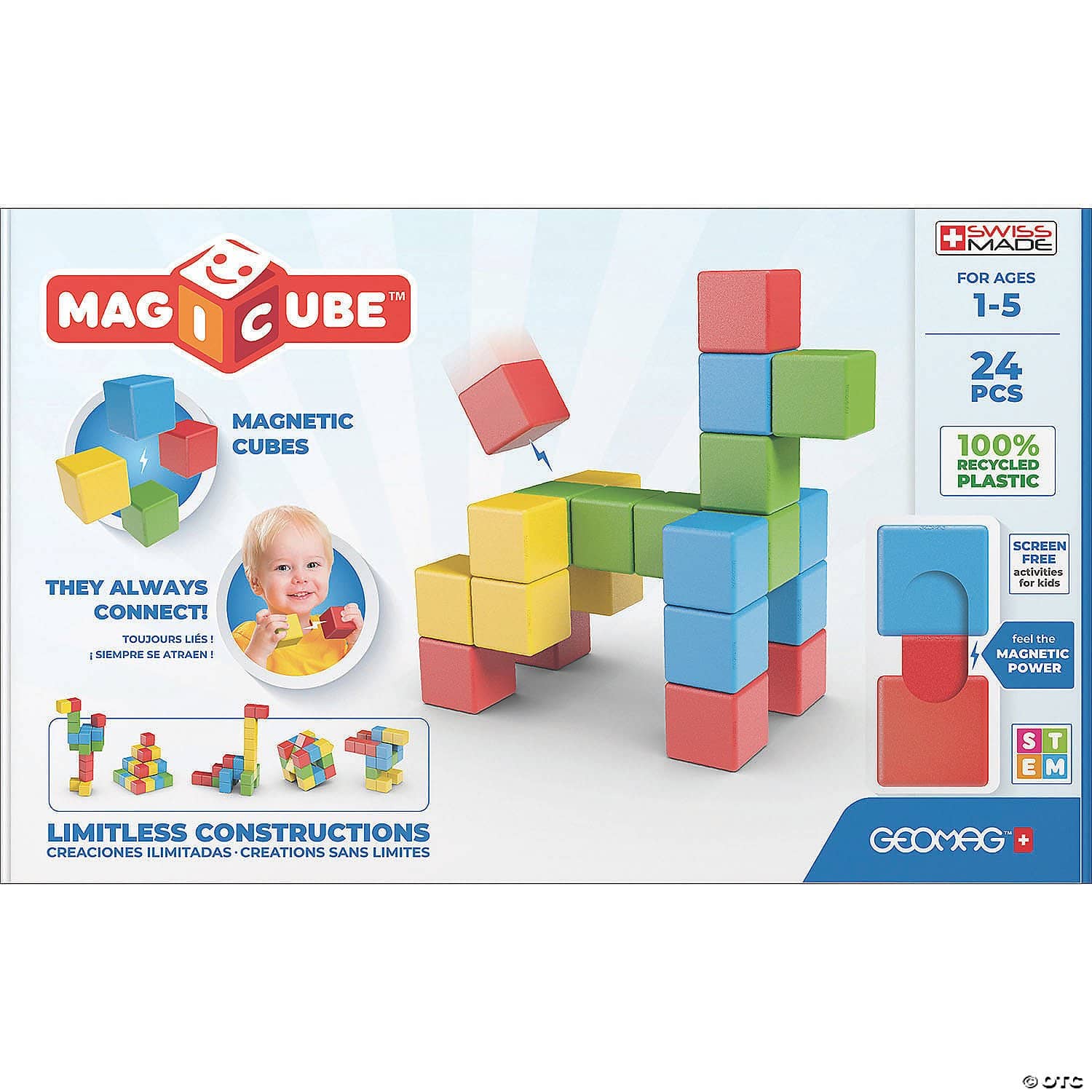Babys First Basic Block Set - 12 Colorful Wooden Cubes (Made In German –  Kidding Around NYC