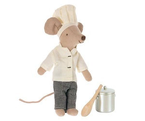Chef Mouse With Soup Pot And Spoon Dollhouses & Accessories