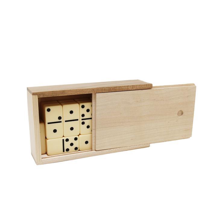 Double 6 Ivory Dominoes In Wooden Box-Kidding Around NYC