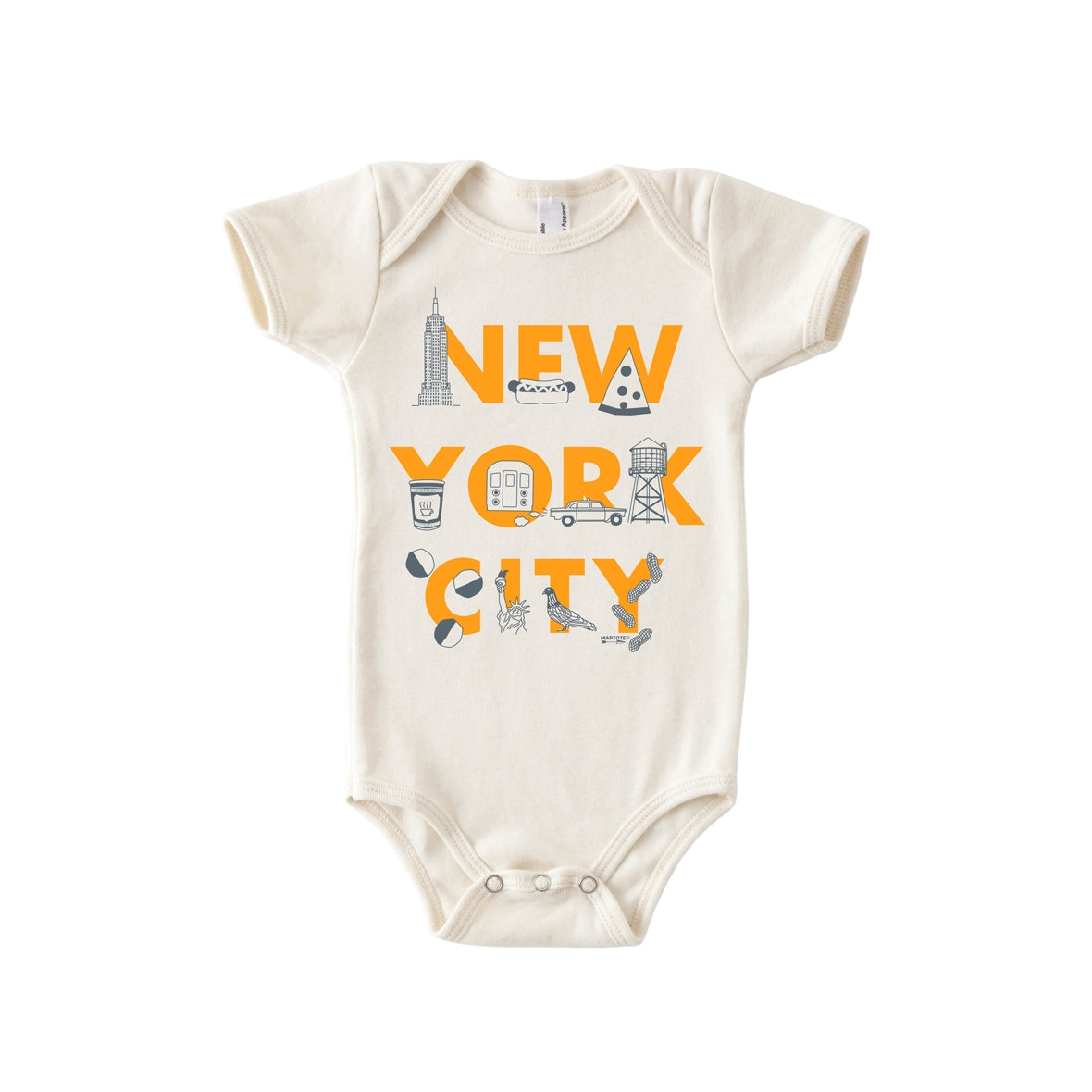 MAPTOTE NYC FONT ONESIE