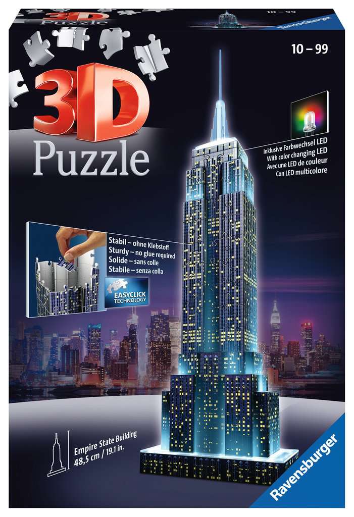 Ravensburger 12566: Empire State Building at Night (216 Piece 3D Puzzle)