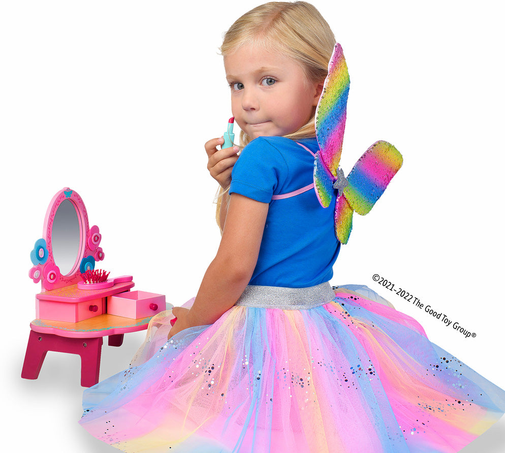 Rainbow Sequins Skirt, Wings and Wand