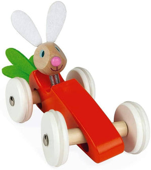 Janod Wooden Rabbit Lapin Carrot Car Push Car-Kidding Around NYC