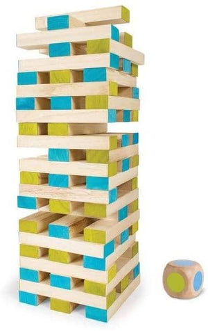 Large Tower Wooden Block Stacking Game-Kidding Around NYC