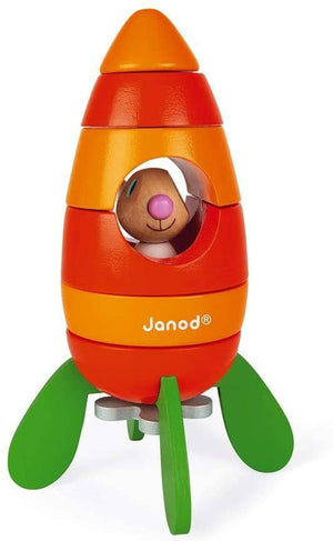Janod Wood Rabbit Magnetic Carrot Rocket Kit-Kidding Around NYC