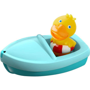 Haba 303863 Bath Boat Ahoi! Duck Bath Toy With Rubber Duck Finger Puppet Bath Toy From 18 Months-Kidding Around NYC