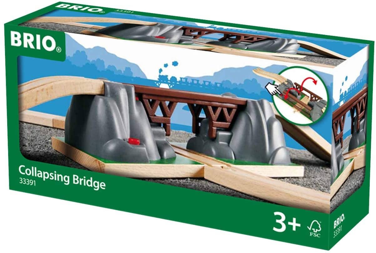 Brio World - 33391 Collapsing Bridge | 3 Piece Toy Train Accessory For Kids Age 3 And Up-Kidding Around NYC