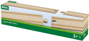 Brio World - 33341 Long Straight Tracks | 4 Piece Wooden Train Tracks For Kids Ages 3 And Up-Kidding Around NYC