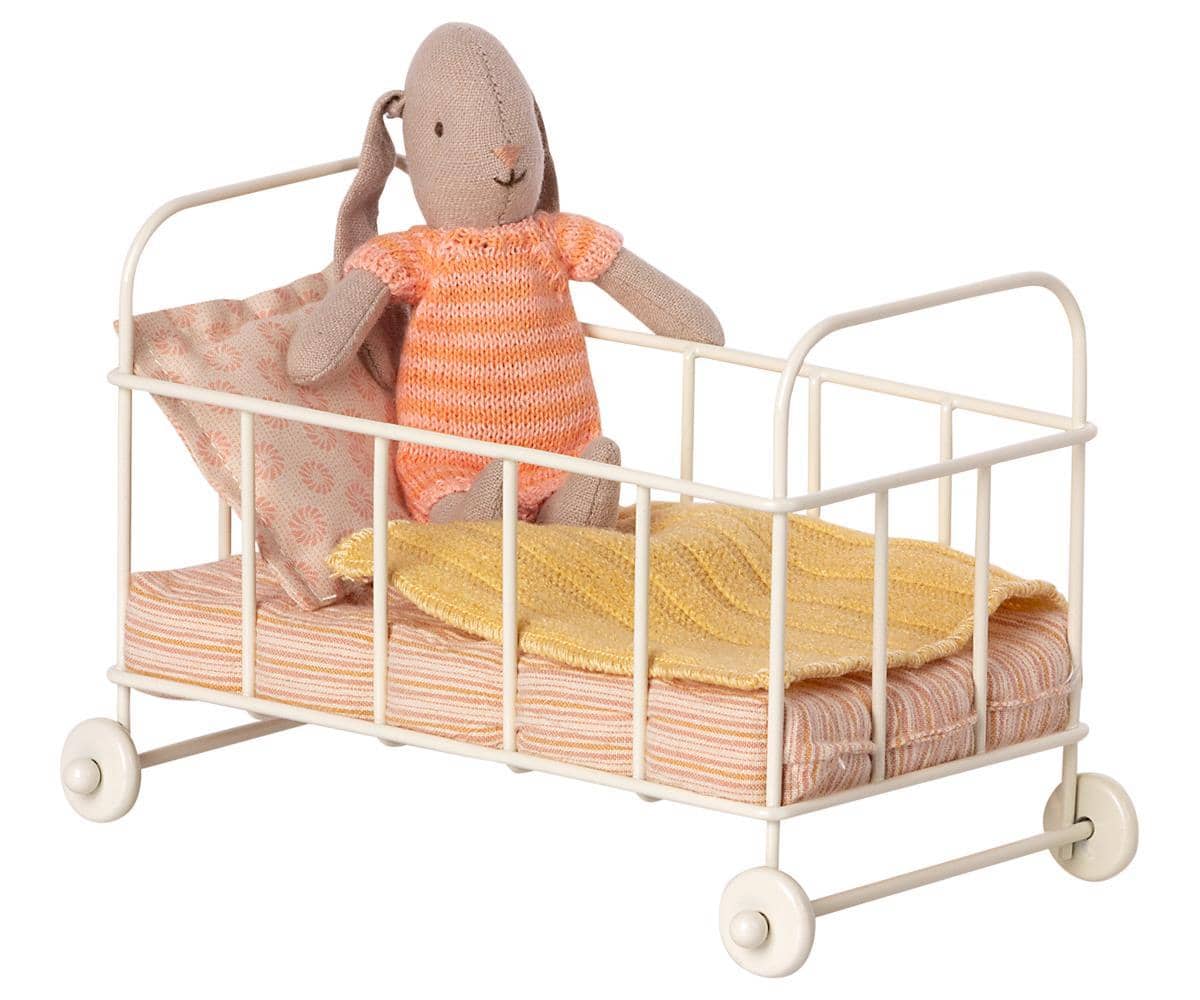 Maileg Micro Cot Bed - Rose Dollhouses & Accessories