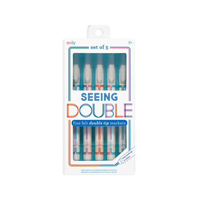 Seeing Double Fine Felt Tip Markers Set Of 5 Arts & Crafts - Art Supplies