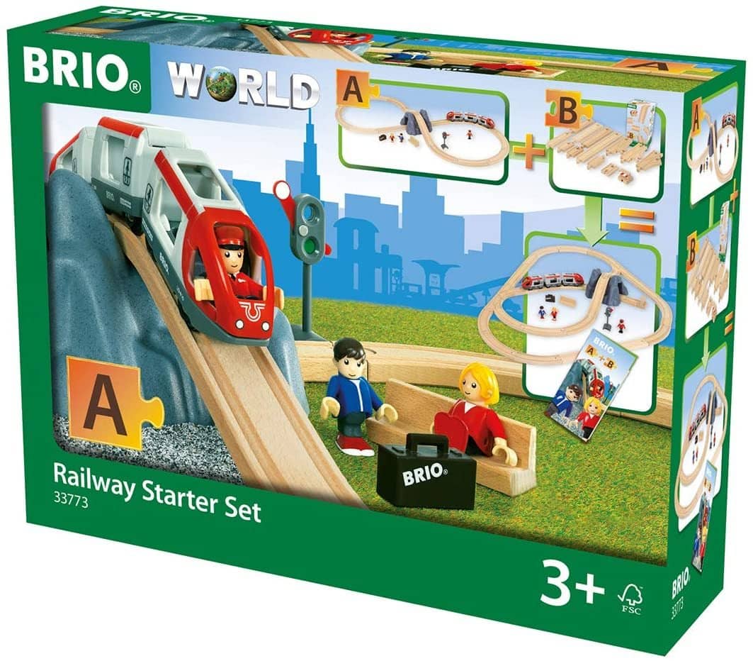 Brio World - 33773 Railway Starter Set | 26 Piece Toy Train With Accessories And Wooden Tracks For Kids Age 3 And Up-Kidding Around NYC