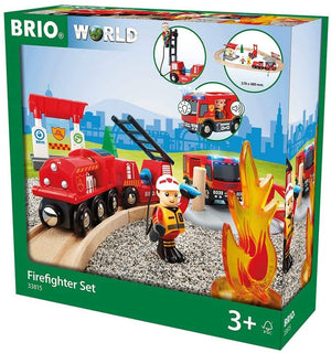 Brio 33815 Rescue Firefighter Set | 18 Piece Train Toy With A Fire Truck, Accessories And Wooden Tracks For Ages 3 And Up-Kidding Around NYC