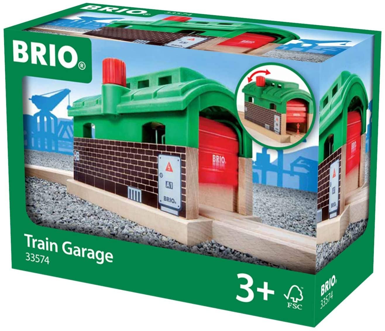 Brio World 33574 - Train Garage - 1 Piece Wooden Toy Train Accessory For Kids Age 3 And Up-Kidding Around NYC