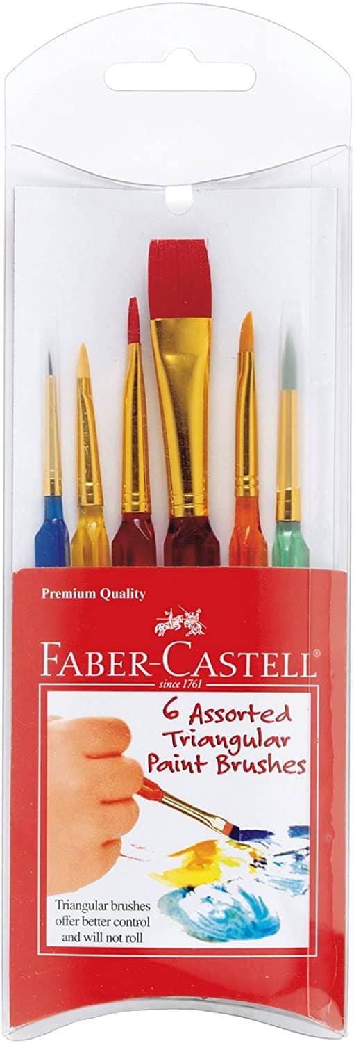 6 Ct Assorted Triangular Paint Brushes-Kidding Around NYC