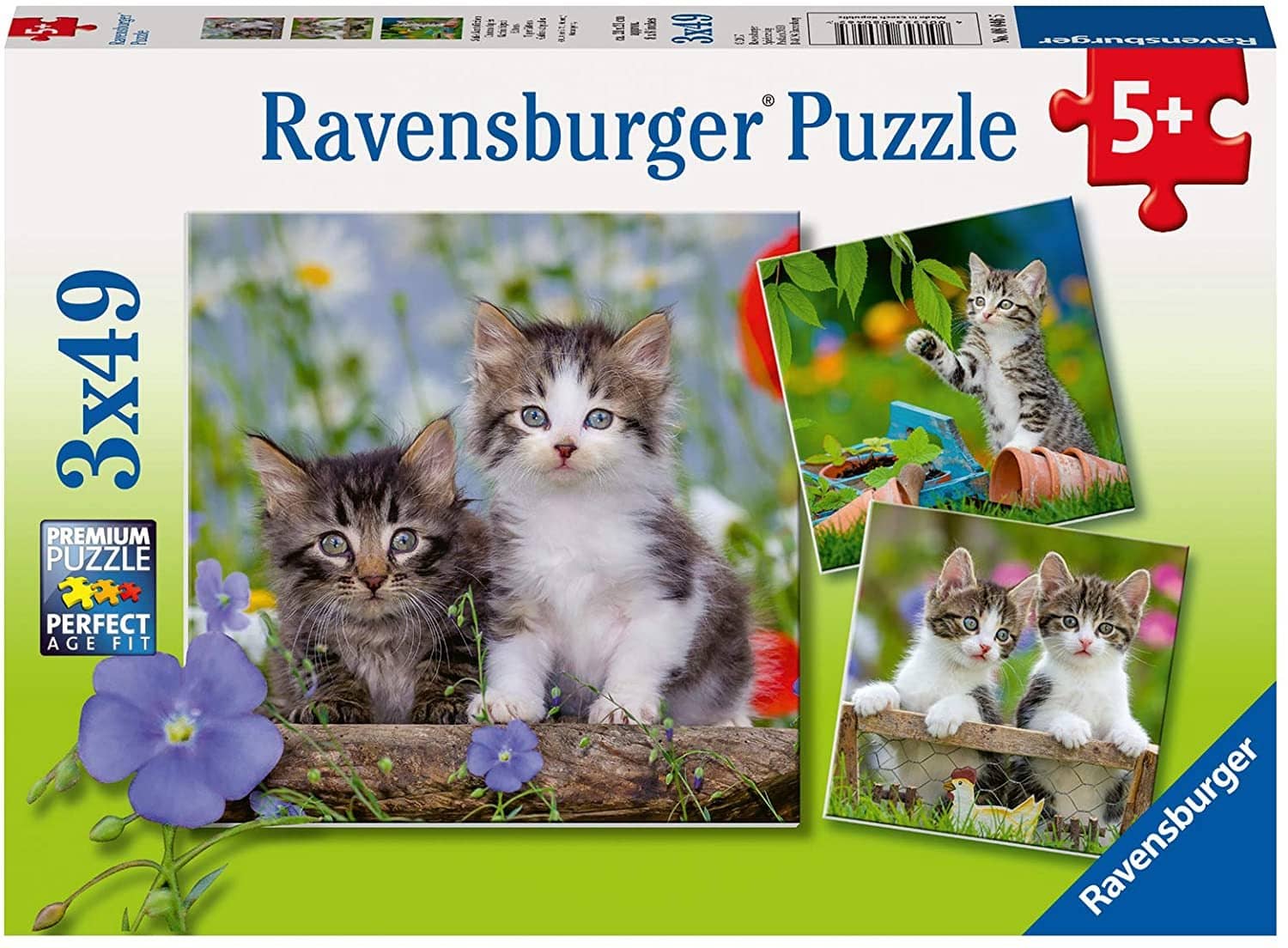 Ravensburger 08046: Cuddly Kittens (Three 49 Piece Jigsaw Puzzles)-Kidding Around NYC
