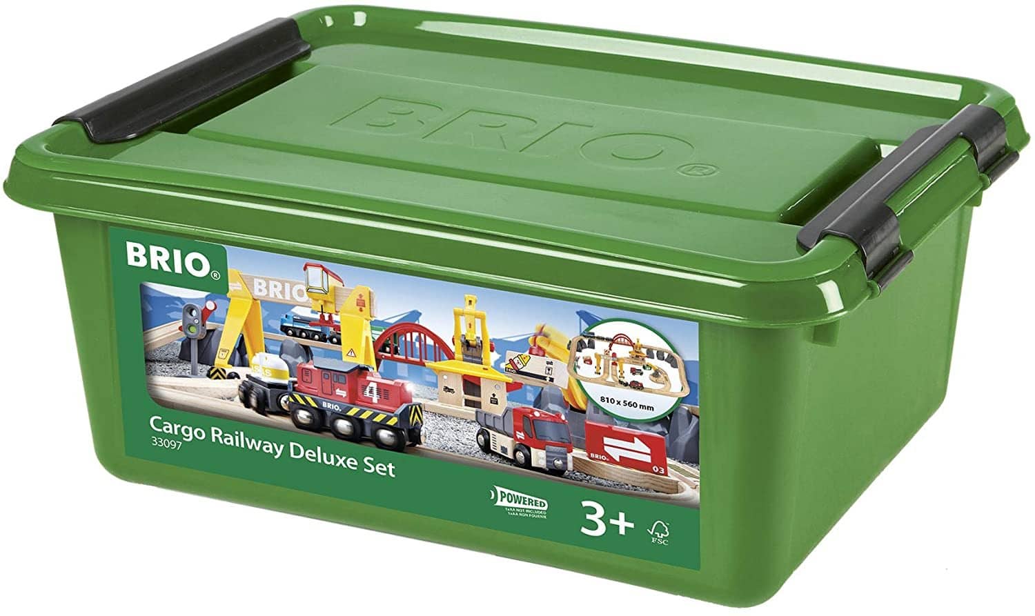 Brio 33097 Cargo Railway Deluxe Set | 54 Piece Train Toy With Accessories And Wooden Tracks For Kids Age 3 And Up-Kidding Around NYC
