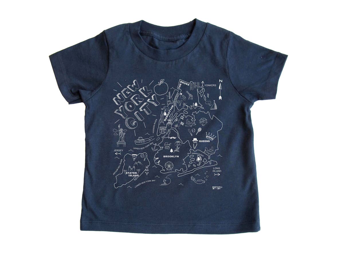 NYC MAP NAVY TODDLER TEE