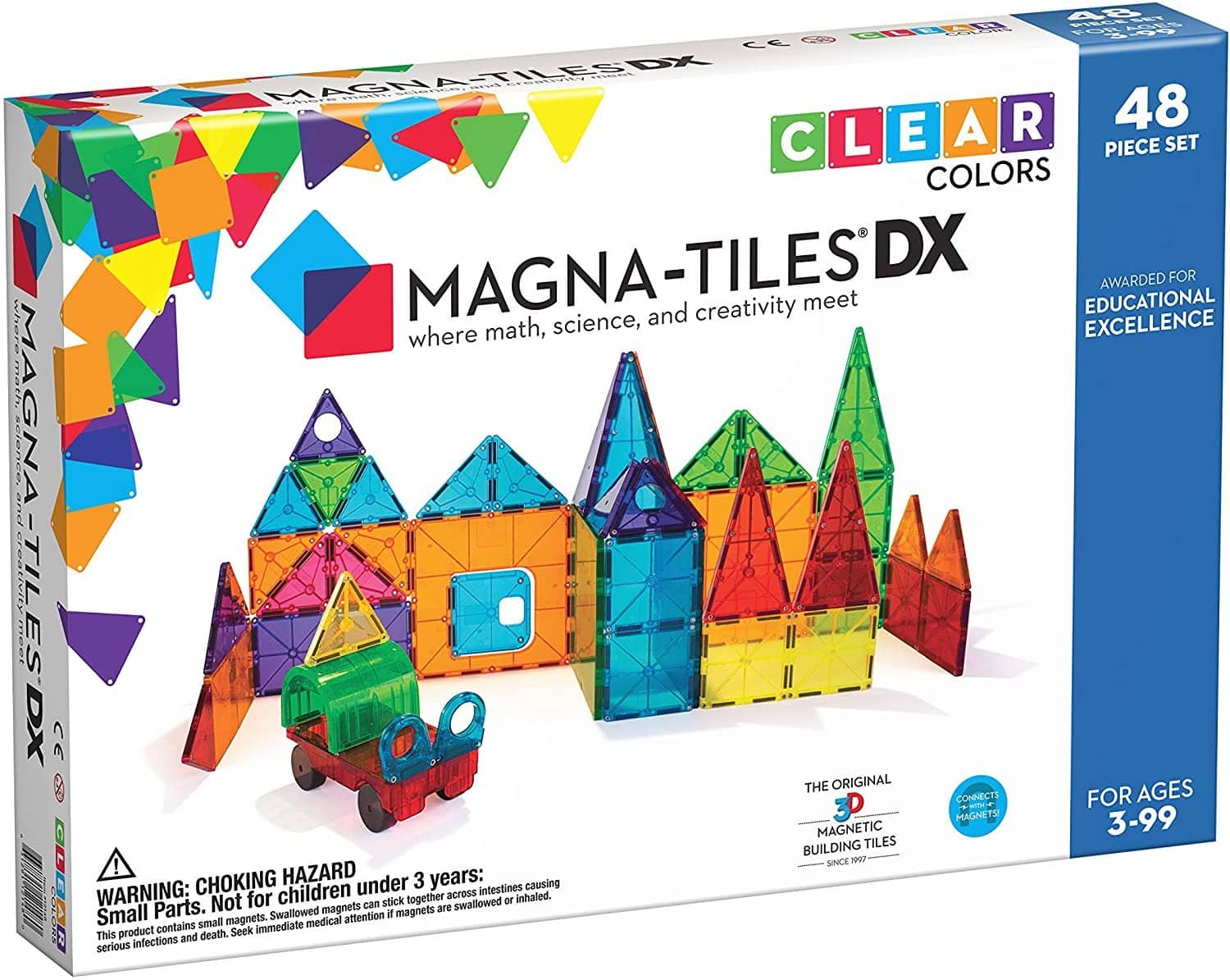 Magna Tiles Clear Colors 48Pc Set-Kidding Around NYC