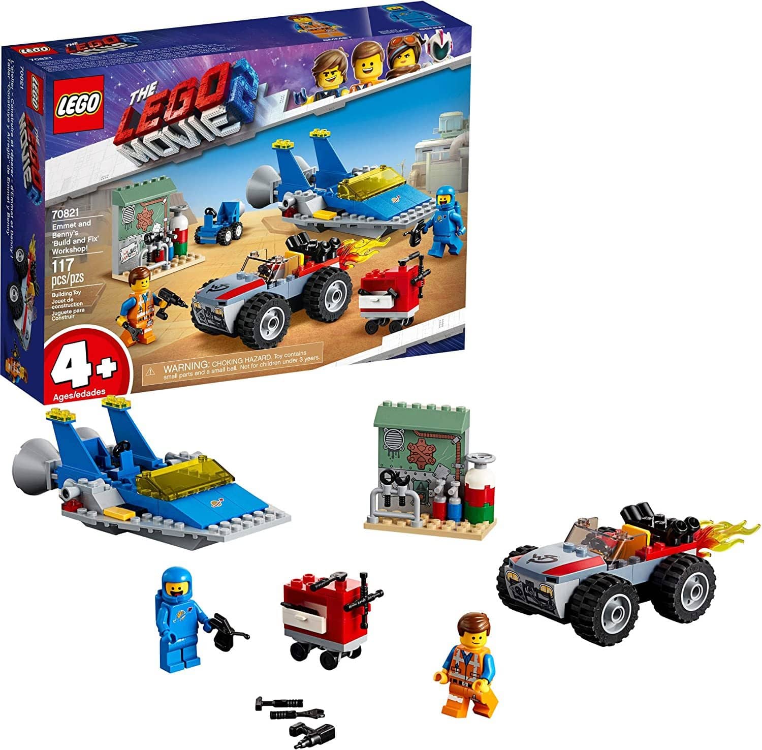 LEGO 70821: LEGO Movie 2: Emmet And Bennys "Build And Fix" Workshop! (117 Pieces)-Kidding Around NYC