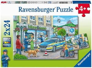 Ravensburger 05031 Police At Work! (Two 24 Piece Jigsaw Puzzles)-Kidding Around NYC