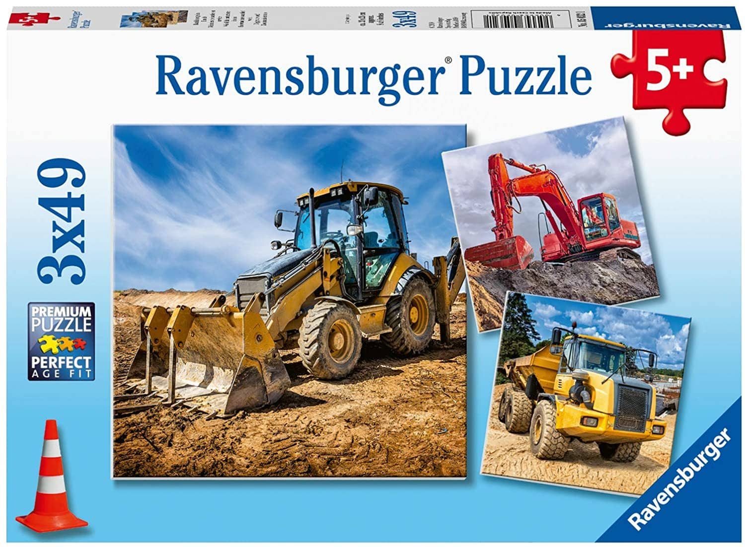 Ravensburger 05032: Diggers At Work (Three 49 Piece Jigsaw Puzzles)-Kidding Around NYC