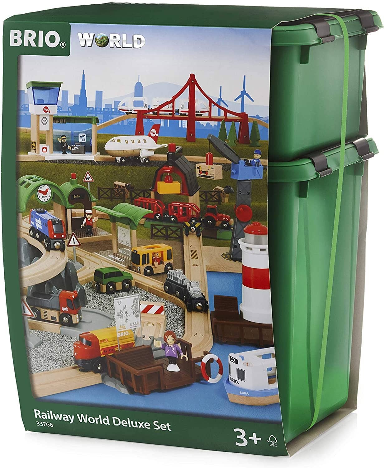 Brio World 33766 Railway World Deluxe Set | Wooden Toy Train Set For Kids Age 3 & Up-Kidding Around NYC