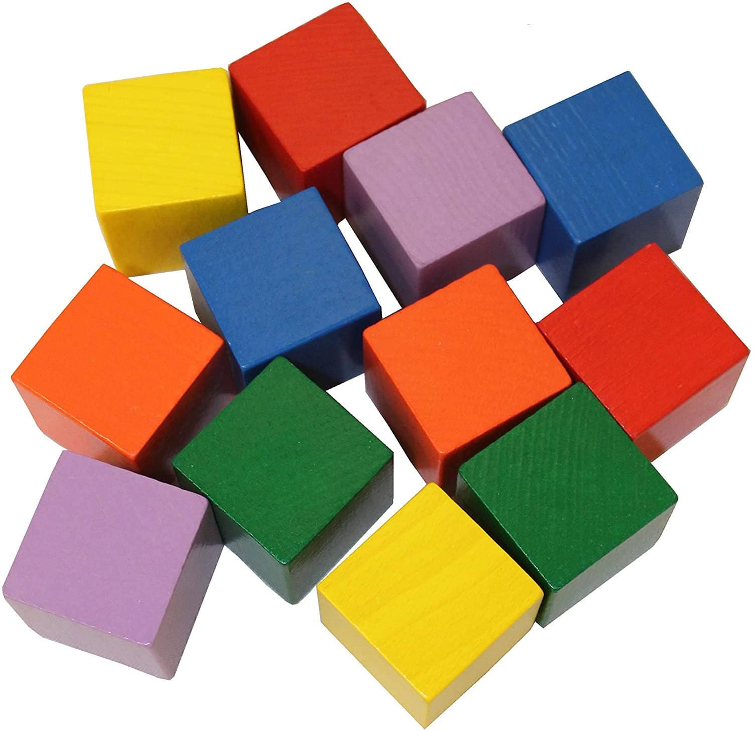 Babys First Basic Block Set - 12 Colorful Wooden Cubes (Made In Germany)-Kidding Around NYC