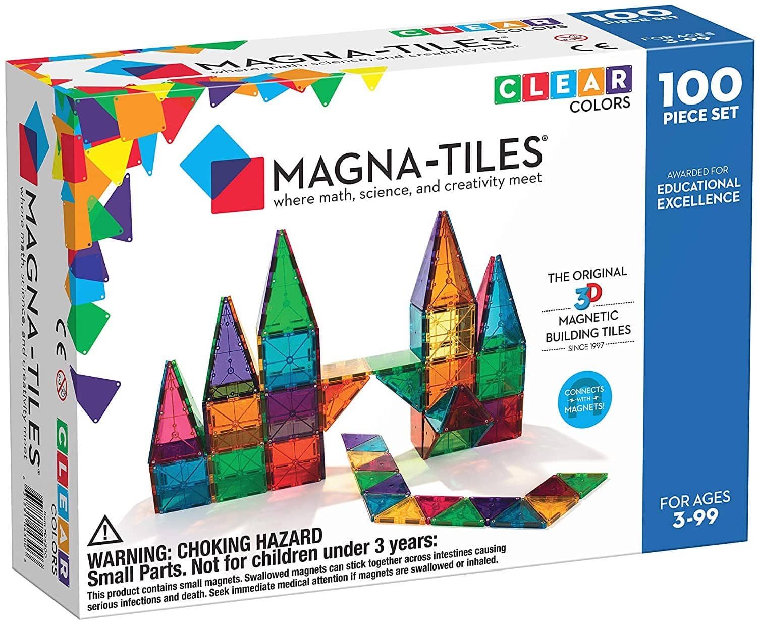 Magna Tiles Clear Colors 100Pc Set-Kidding Around NYC
