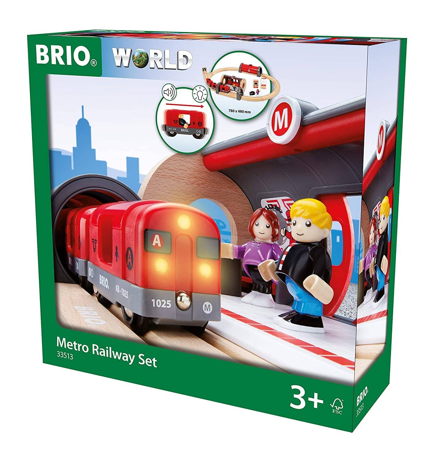 Brio 33513 Metro Railway Set | 20 Piece Train Toy With Accessories And Wooden Tracks For Kids Age 3 And Up-Kidding Around NYC