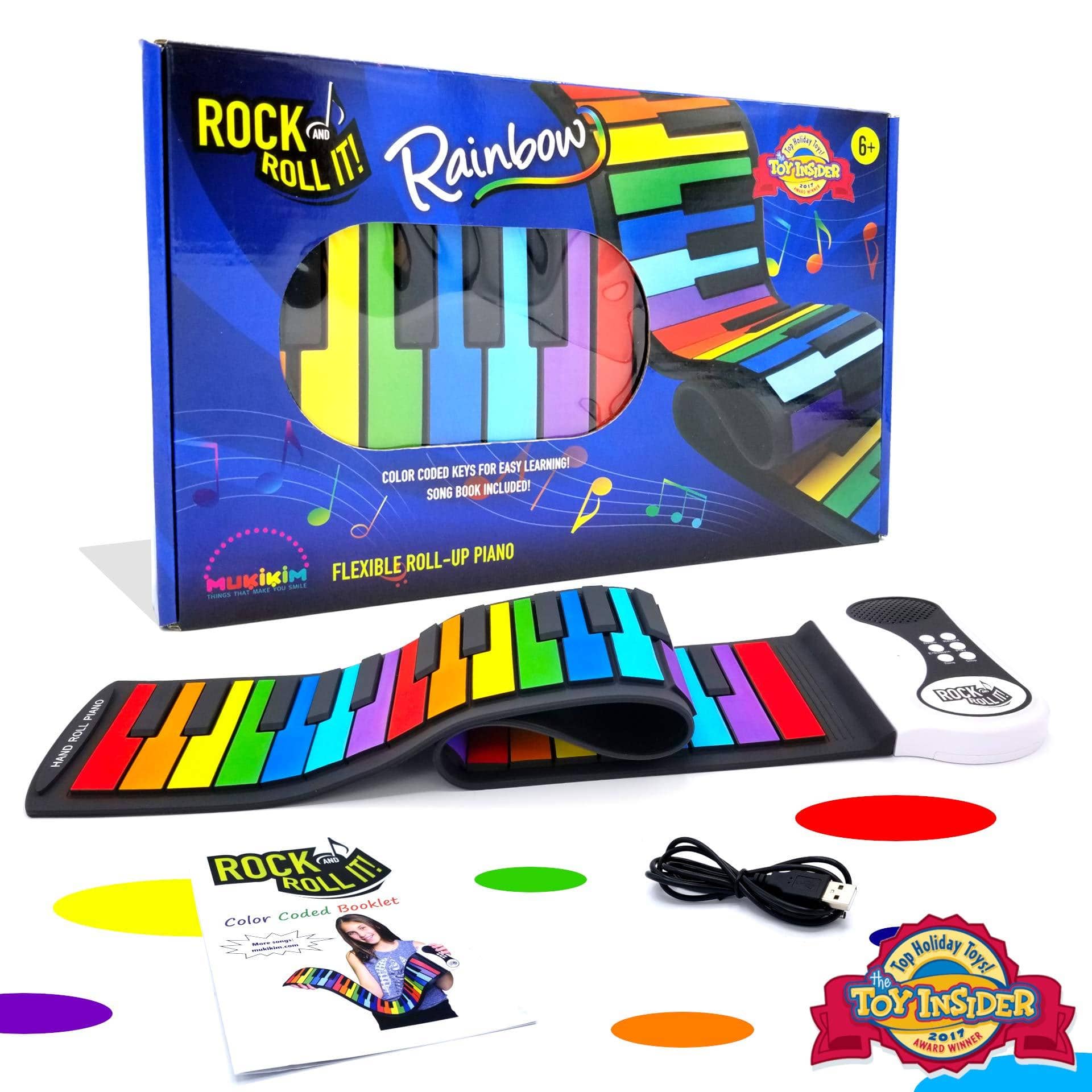 Rock and Roll It! Rainbow Flexible Roll-Up Piano