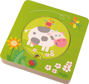 On The Farm 5 Piece Wooden Puzzle with Layered Disks-Kidding Around NYC