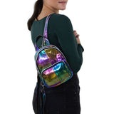 Metallic Rainbow Convertible Mini Backpack