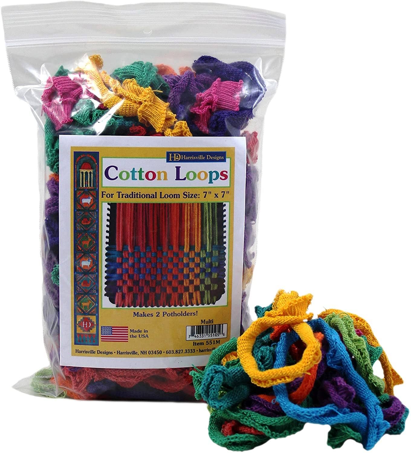 Multicolor Cotton Loops Potholder Loom Refills-Kidding Around NYC