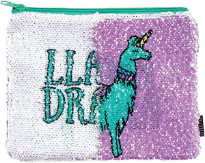 Magic Sequins Llama Drama Pencil Case-Kidding Around NYC