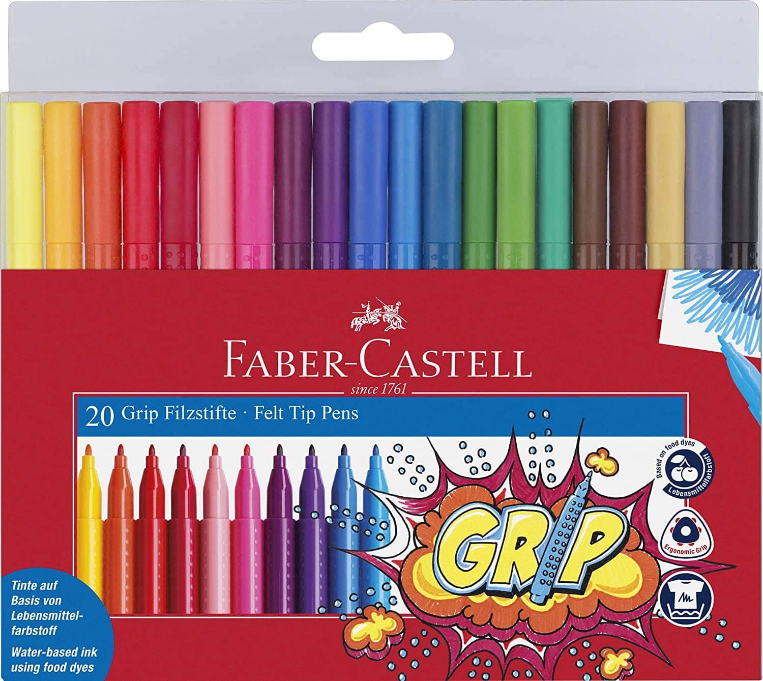 Faber-Castell Duo-Tip Washable Marker Set, Assorted Colors, Set of 24