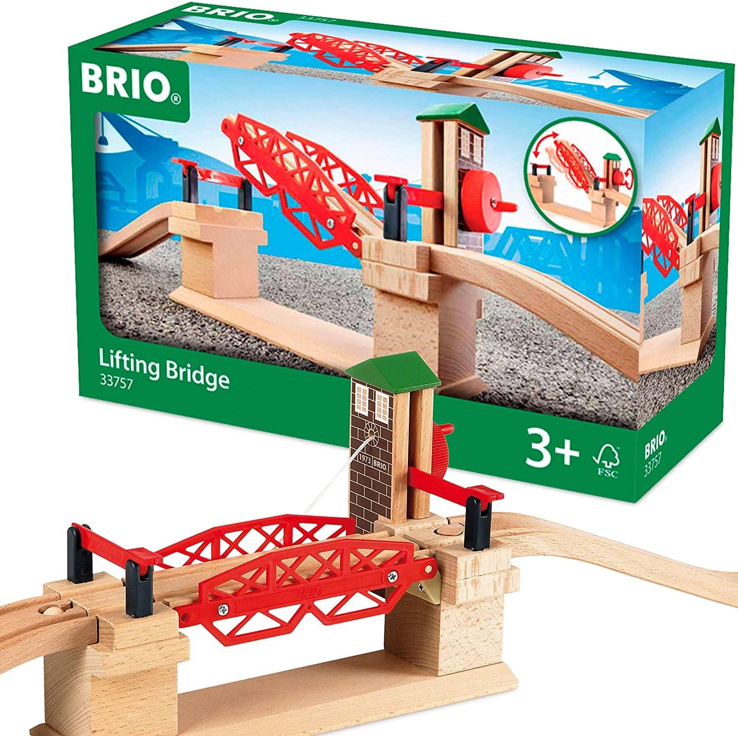Brio 33757 Lifting Bridge | Toy Train Accessory With Wooden Track For Kids Age 3 And Up-Kidding Around NYC