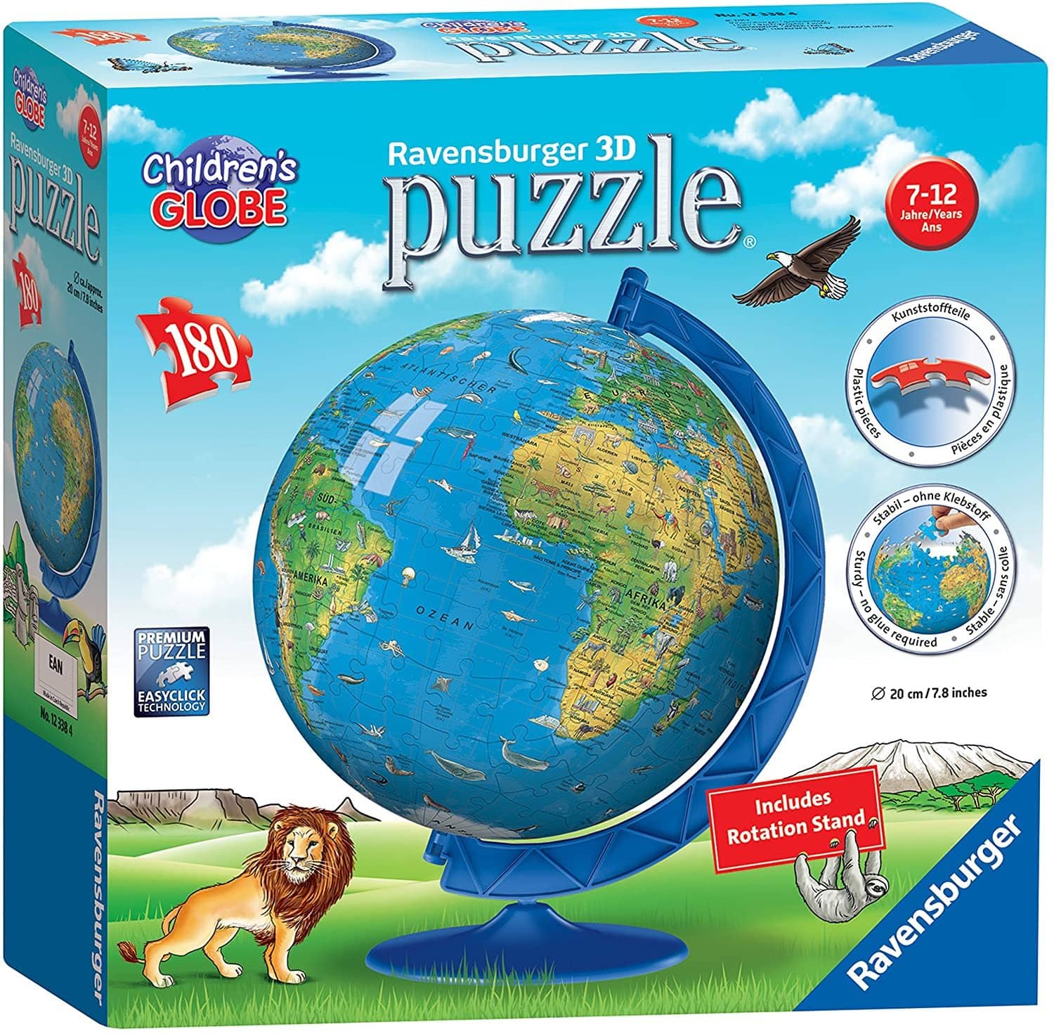 Ravensburger Childrens World Globe 180 Piece 3D Jigsaw Puzzle-Kidding Around NYC