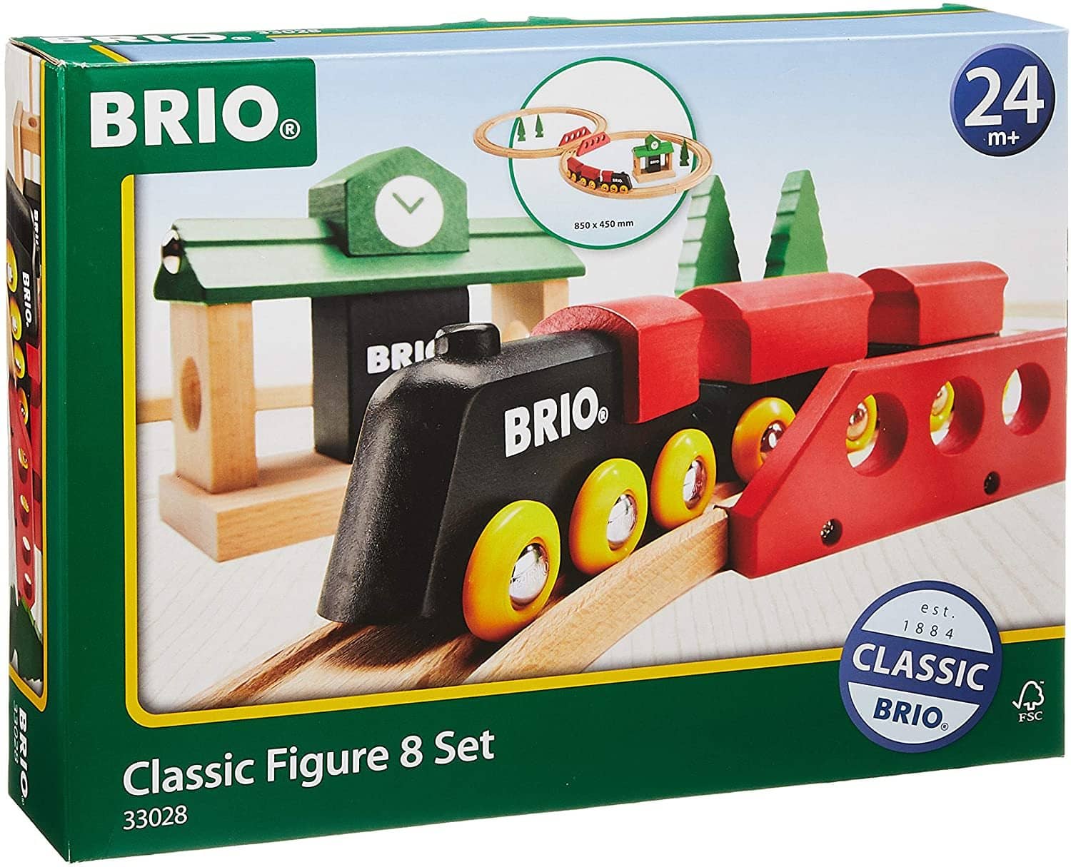 Brio World - 33028 Classic Figure 8 Set | 22 Piece Toy Train Set With Accessories And Wooden Tracks For Kids Age 2 And Up-Kidding Around NYC