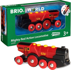 Brio World 33592 Mighty Red Action Locomotive | Battery Operated Toy Train With Light And Sound Effects For Kids Age 3 And Up-Kidding Around NYC