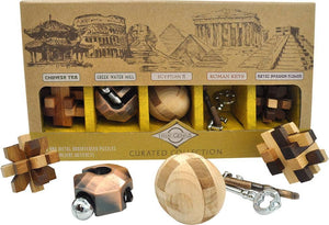 TRUE GENIUS WOODEN BRAINTEASER PUZZLES CURATED COLLECTION