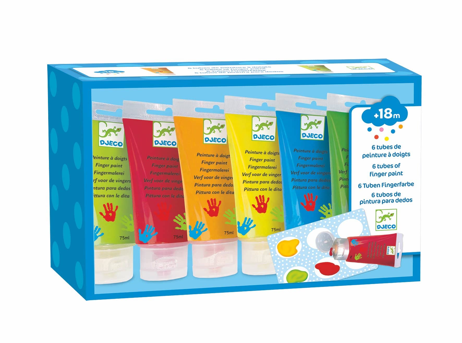 Finger Paint Tubes - 6 Classic Colors