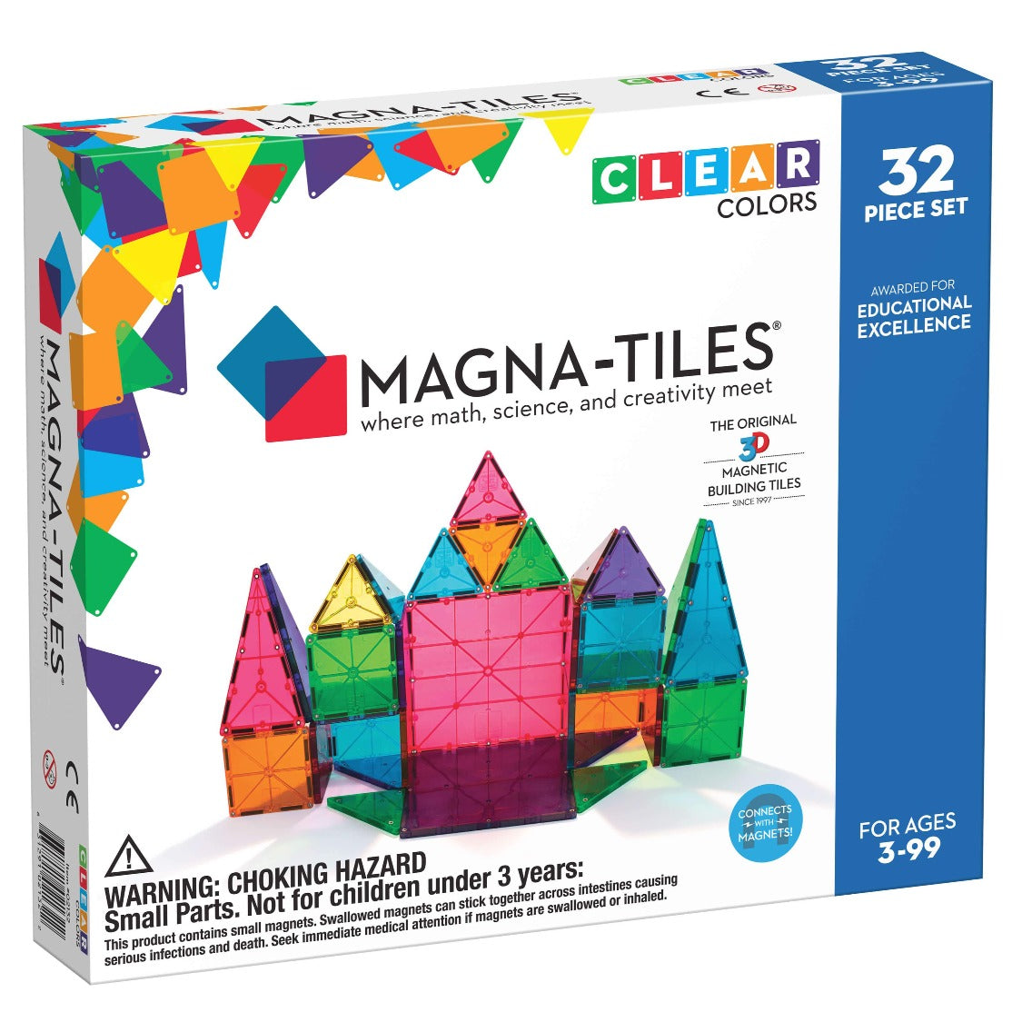 Magna Tiles Clear Colors 32Pc Set