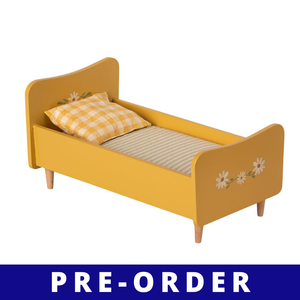 ** Preorder Only** Yellow Mini Wooden Bed Dollhouses & Accessories