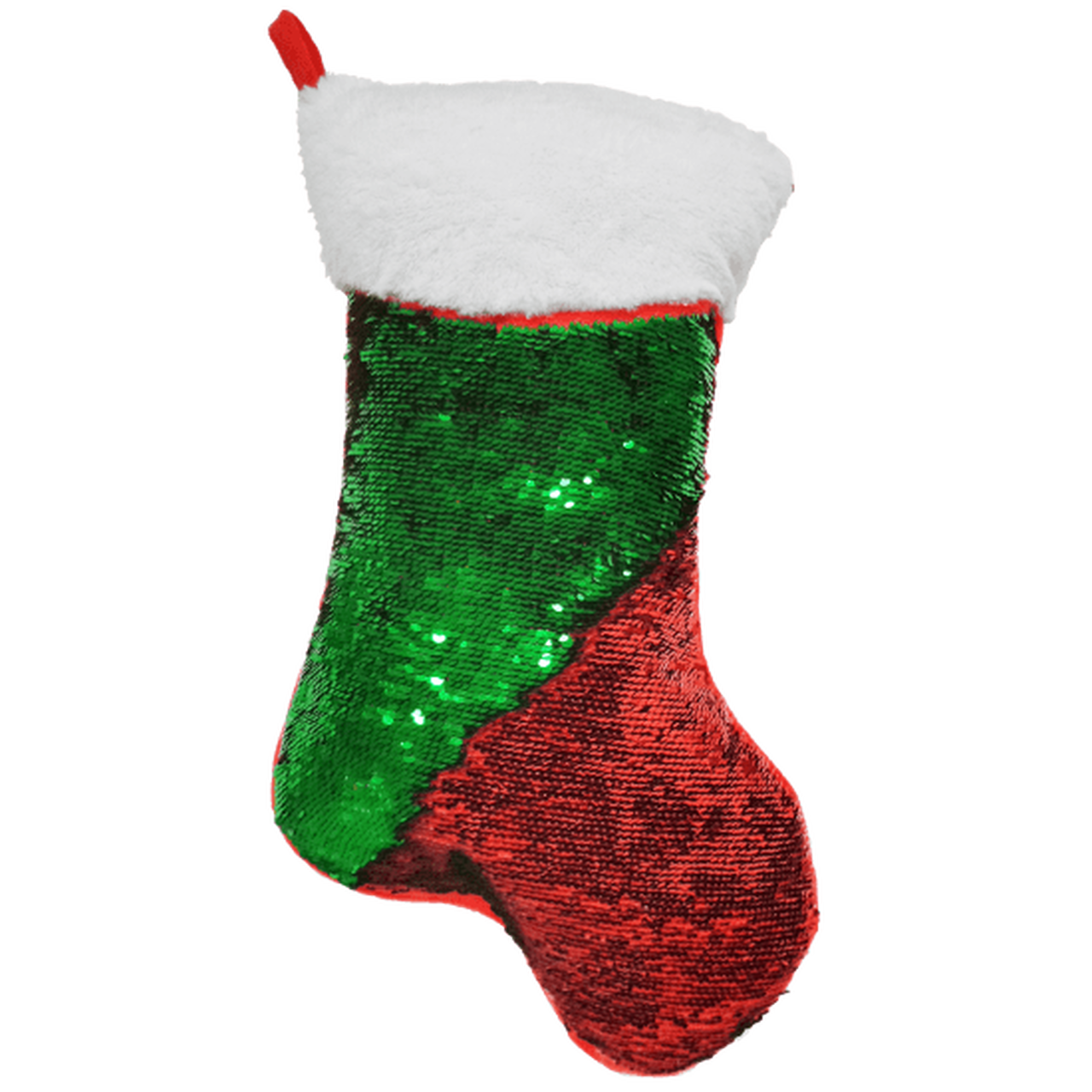 RED GREEN SEQUIN STOCKING ISCREAM