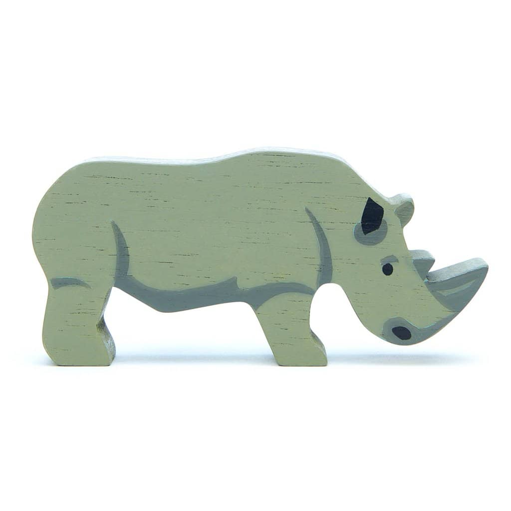 Rhinoceros Wooden Figure