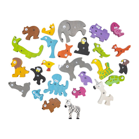 Wooden Alphabet Begin Again Animal Parade Puzzle Animal Parade A-Z