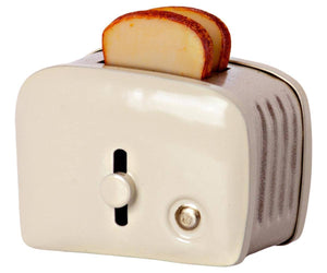 Maileg Miniature Toaster & Bread - Off White Dollhouses Accessories