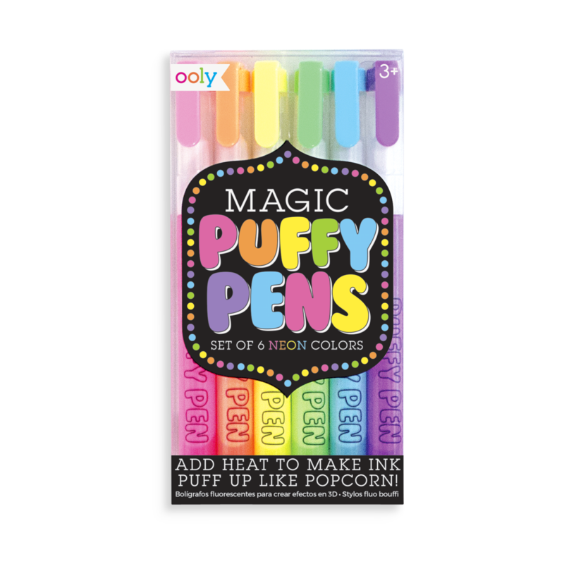 Magic Neon Puffy Pens - Set Of 6 Arts & Crafts