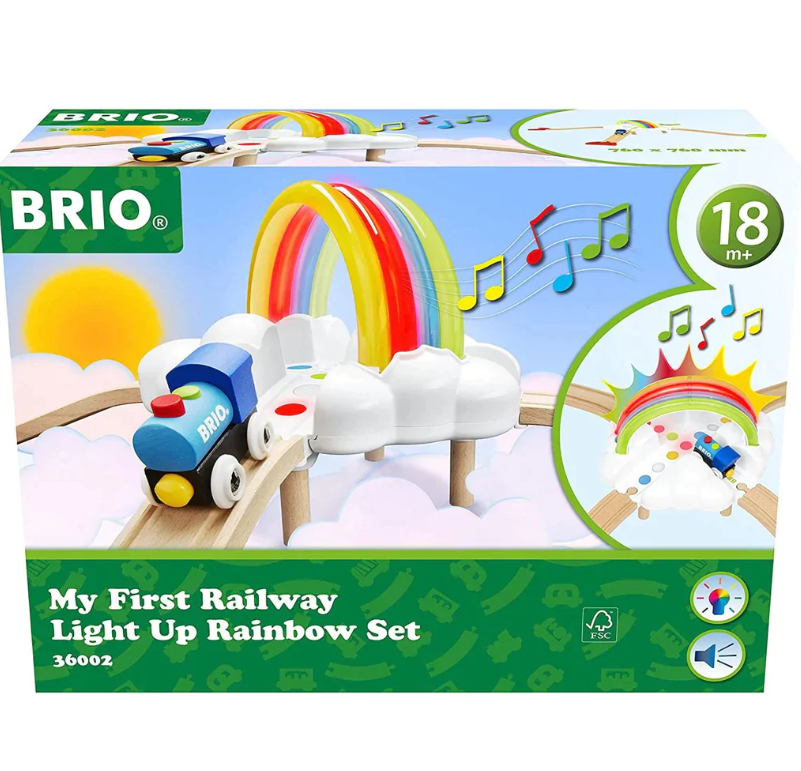 BRIO My First Railway – 33727 Beginner Pack | Wooden Toy Train Set for Kids  Age 18 Months and Up