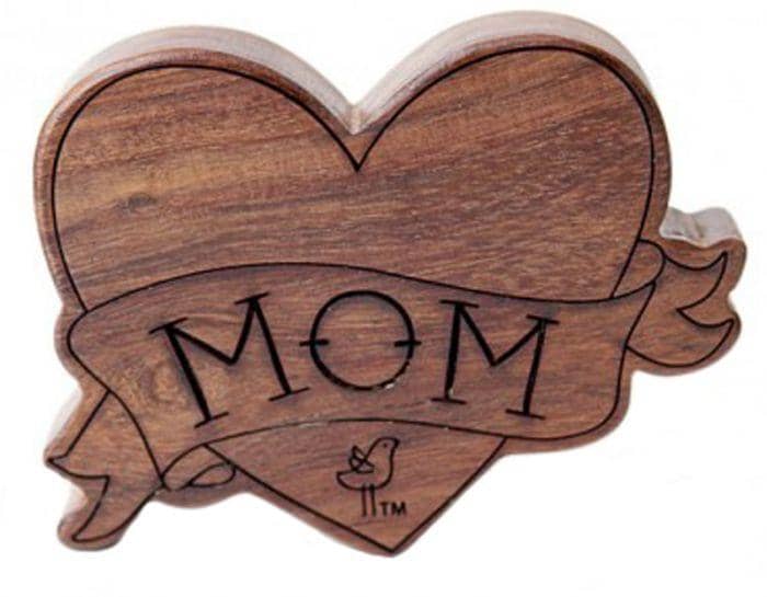 Mom Tattoo Wood Rattle Teether-Kidding Around NYC